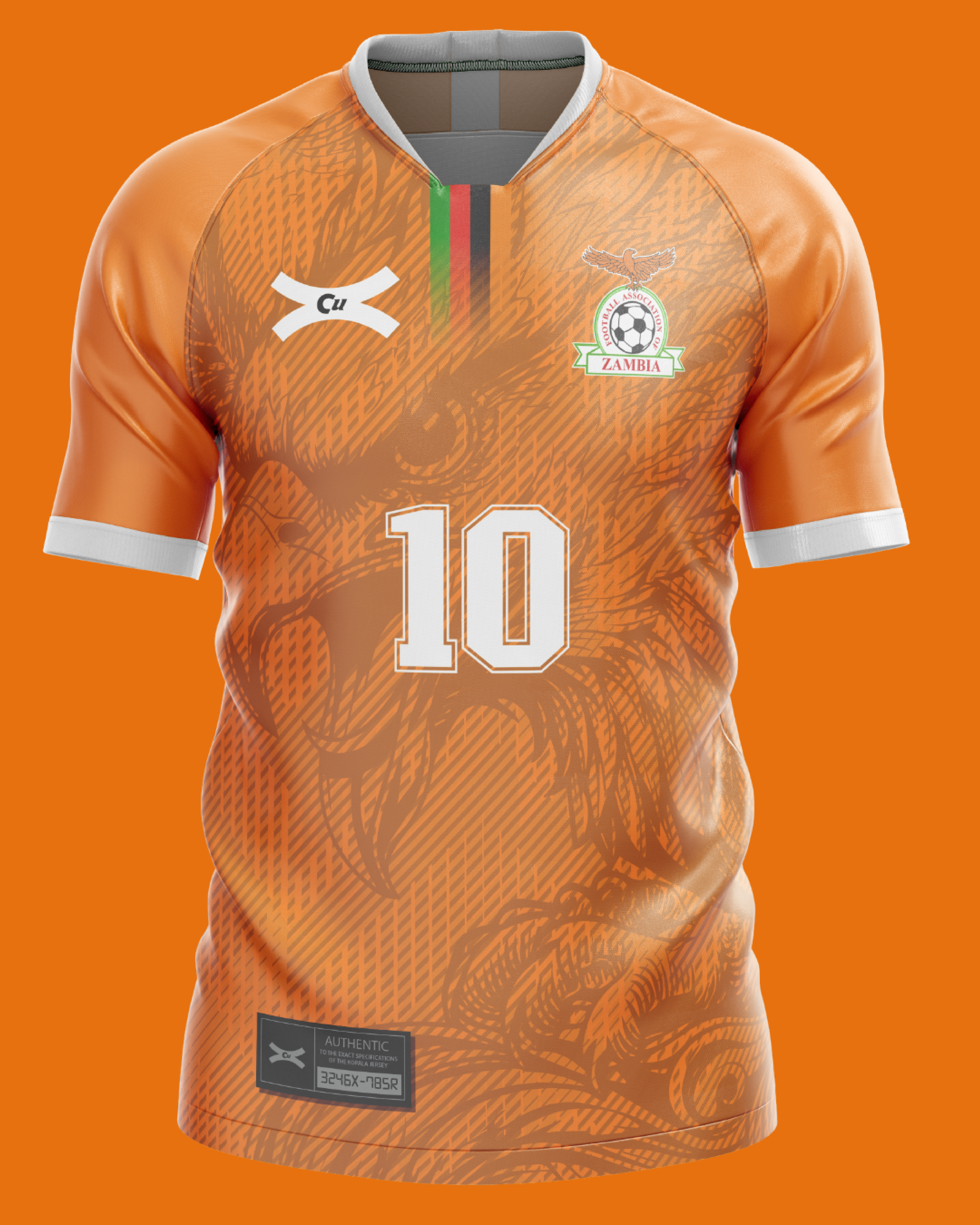 Orange football kit front design