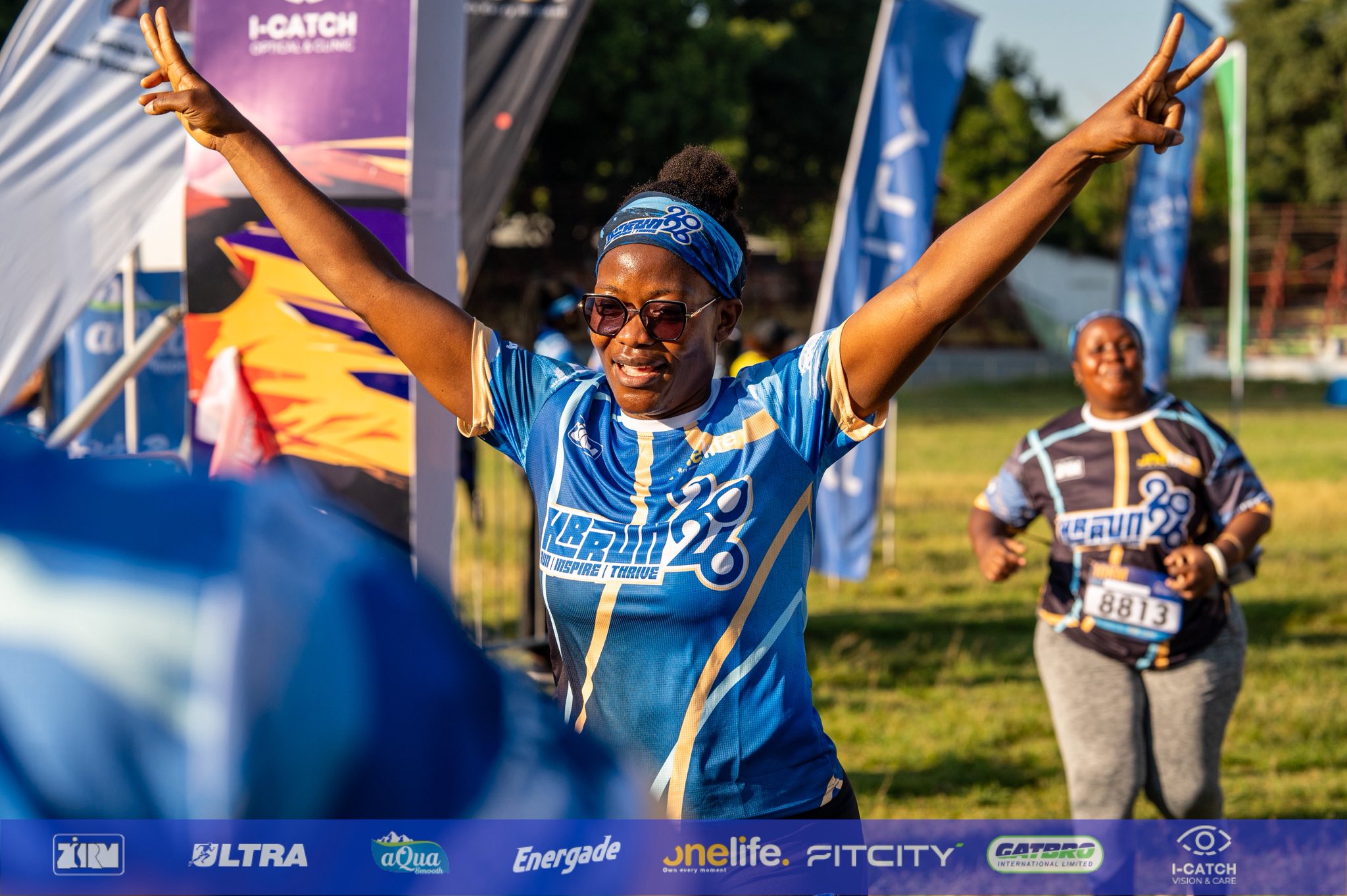 HR Marathon runner celebrating at the event