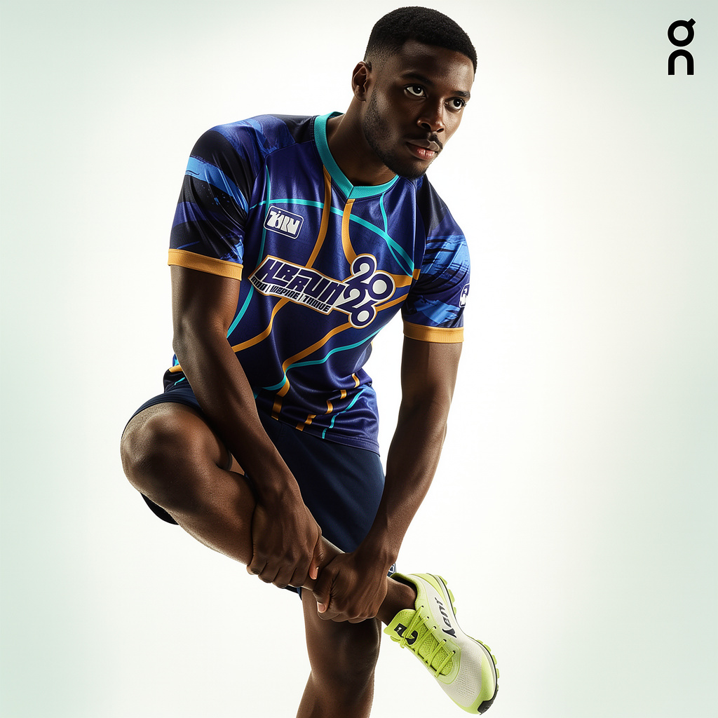 Blue HR Marathon jersey styling