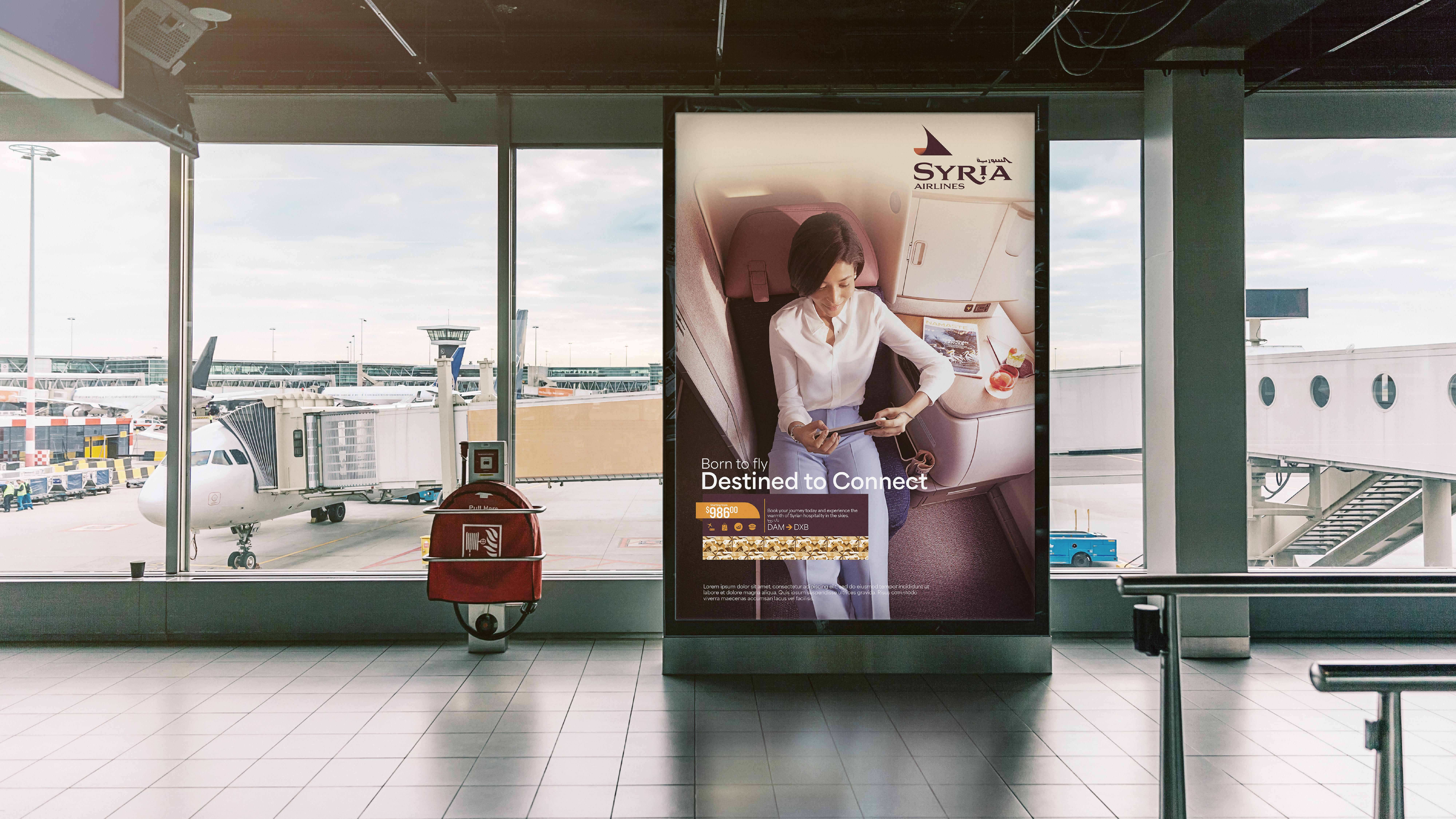 Syria Airlines terminal campaign poster